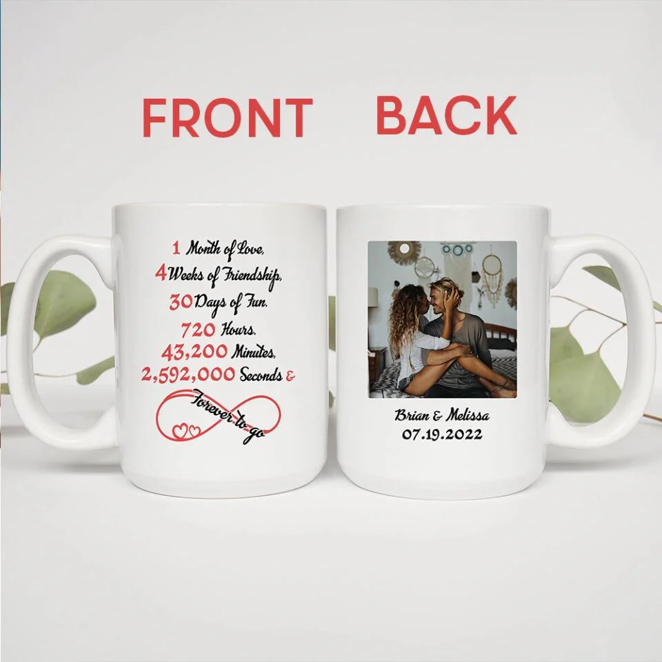 1 Month Of Love - Personalized Mug - Best  Anniversary Gifts For Him/Her - Image 10
