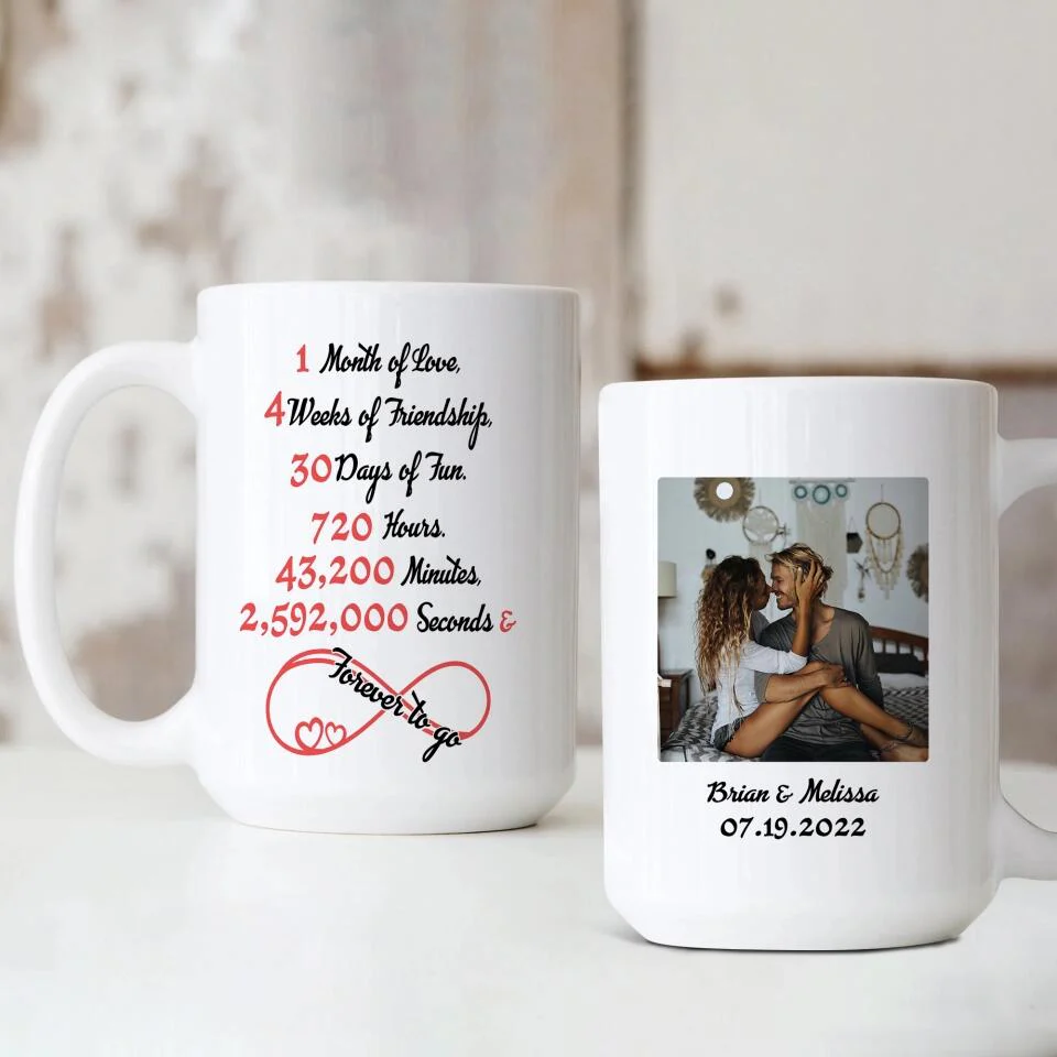 1 Month Of Love - Personalized Mug - Best  Anniversary Gifts For Him/Her - Image 11
