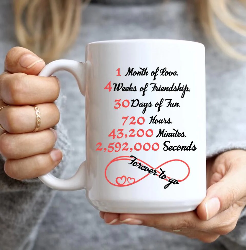 1 Month Of Love - Personalized Mug - Best  Anniversary Gifts For Him/Her - Image 12