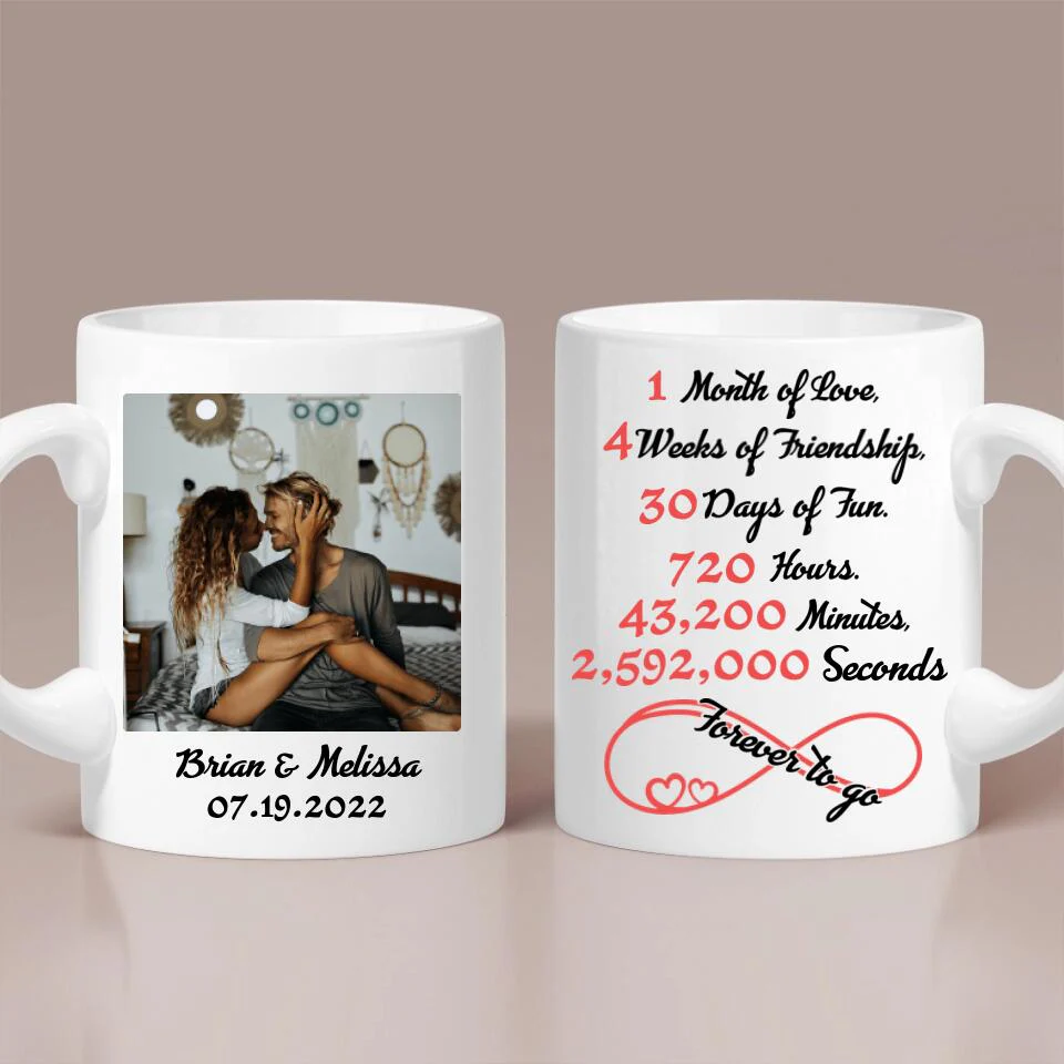 1 Month Of Love - Personalized Mug - Best  Anniversary Gifts For Him/Her - Image 2