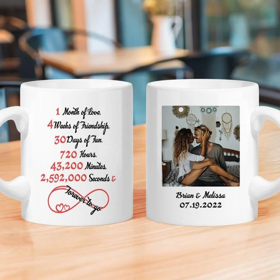 1 Month Of Love - Personalized Mug - Best  Anniversary Gifts For Him/Her - Image 4
