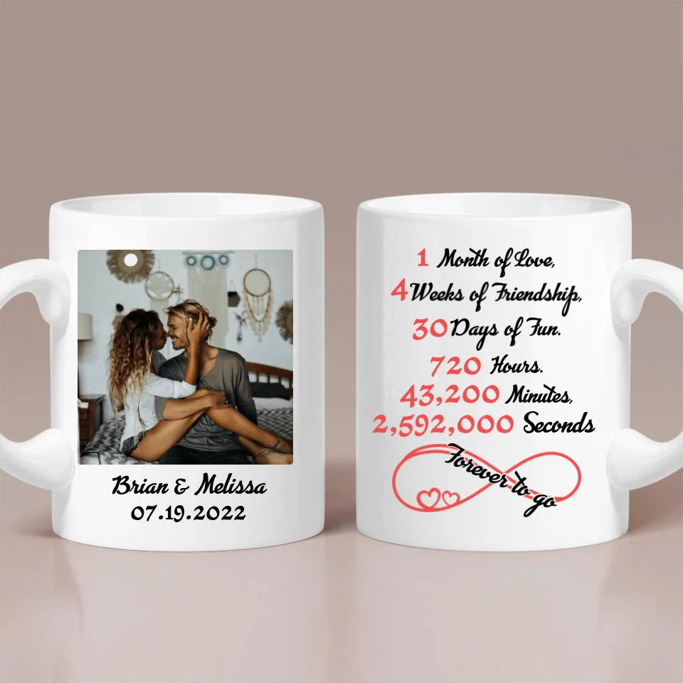 1 Month Of Love - Personalized Mug - Best  Anniversary Gifts For Him/Her - Image 6