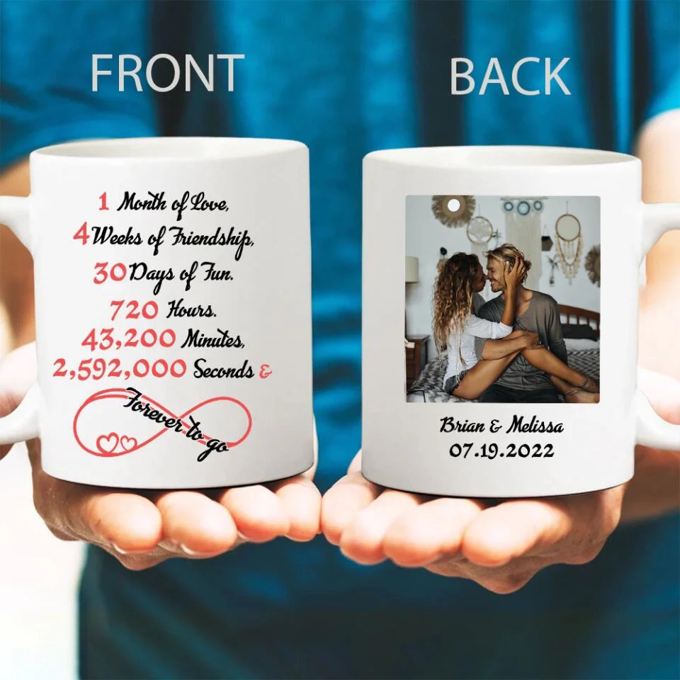 1 Month Of Love - Personalized Mug - Best  Anniversary Gifts For Him/Her - Image 8