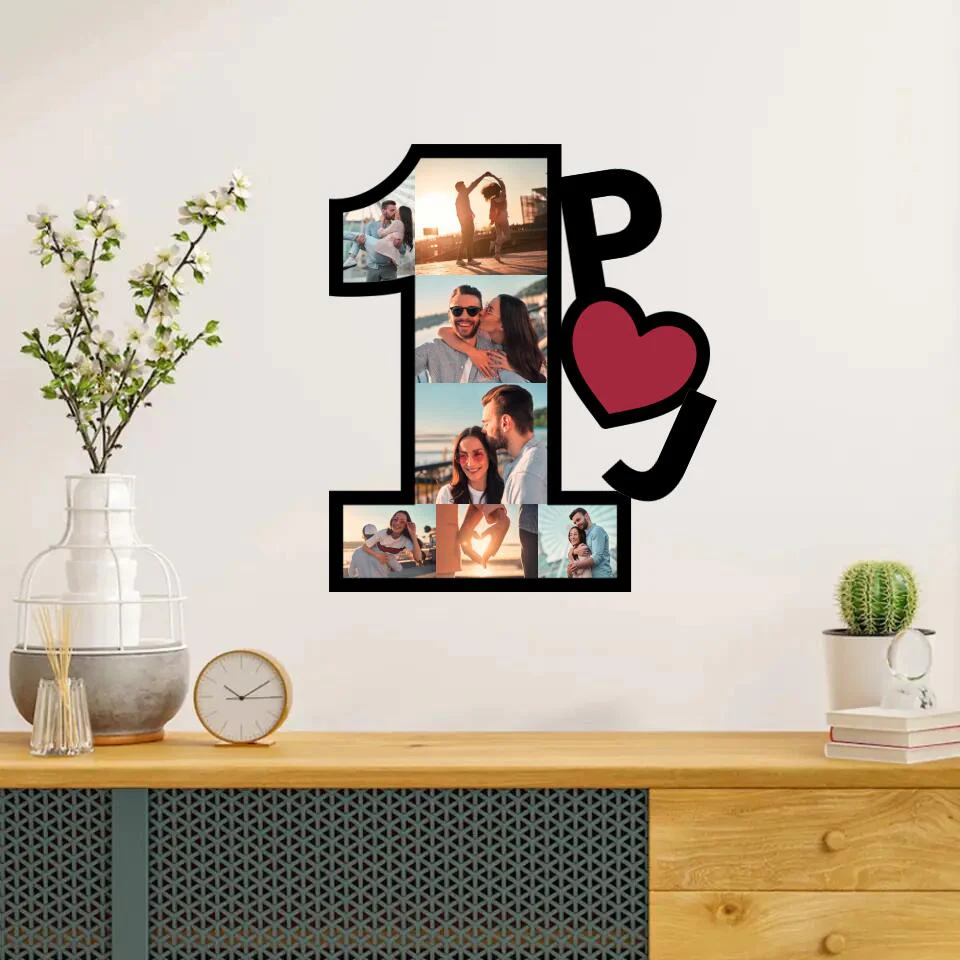 Couple Wooden Sign Personalized Valentine Gifts - 1 Year 1 Month Anniversary Custom Wooden Art Upload Photo First Anniversary Gift - Image 3