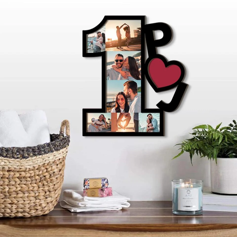 Couple Wooden Sign Personalized Valentine Gifts - 1 Year 1 Month Anniversary Custom Wooden Art Upload Photo First Anniversary Gift - Image 4