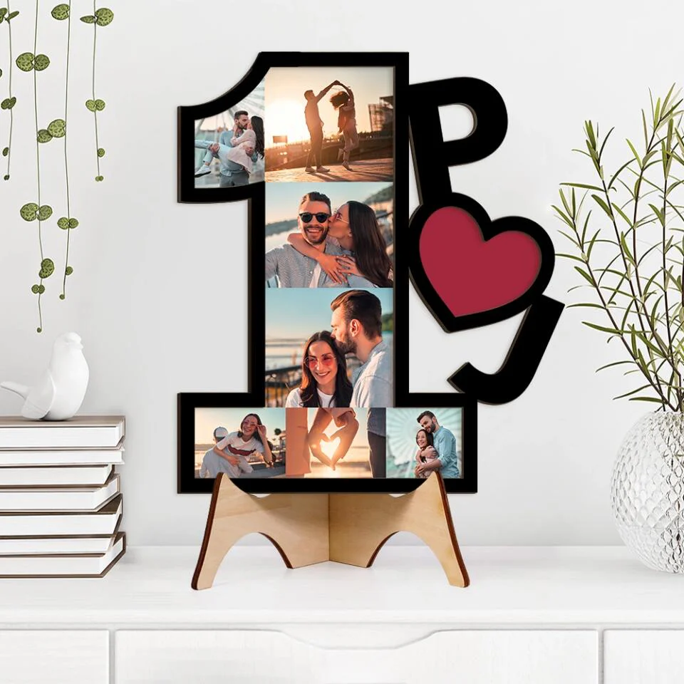 Couple Wooden Sign Personalized Valentine Gifts - 1 Year 1 Month Anniversary Custom Wooden Art Upload Photo First Anniversary Gift - Image 5
