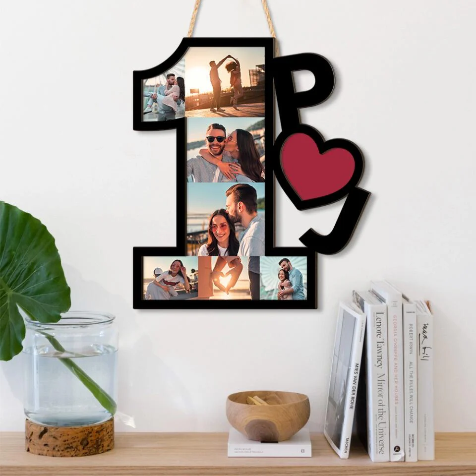 Couple Wooden Sign Personalized Valentine Gifts - 1 Year 1 Month Anniversary Custom Wooden Art Upload Photo First Anniversary Gift - Image 6