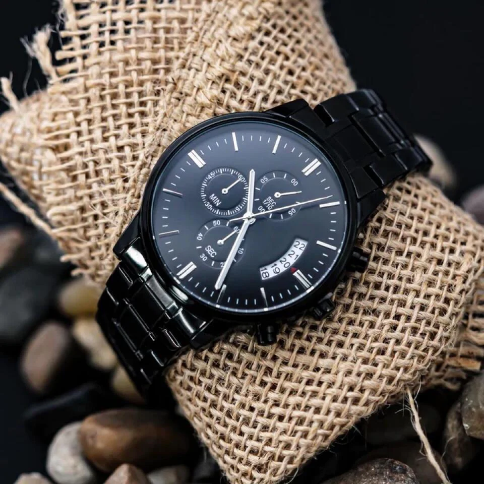 1 Year And We've Only Just Begun - Personalized Stainless Steel Watch - 1 Year Anniversary Gift - Image 13
