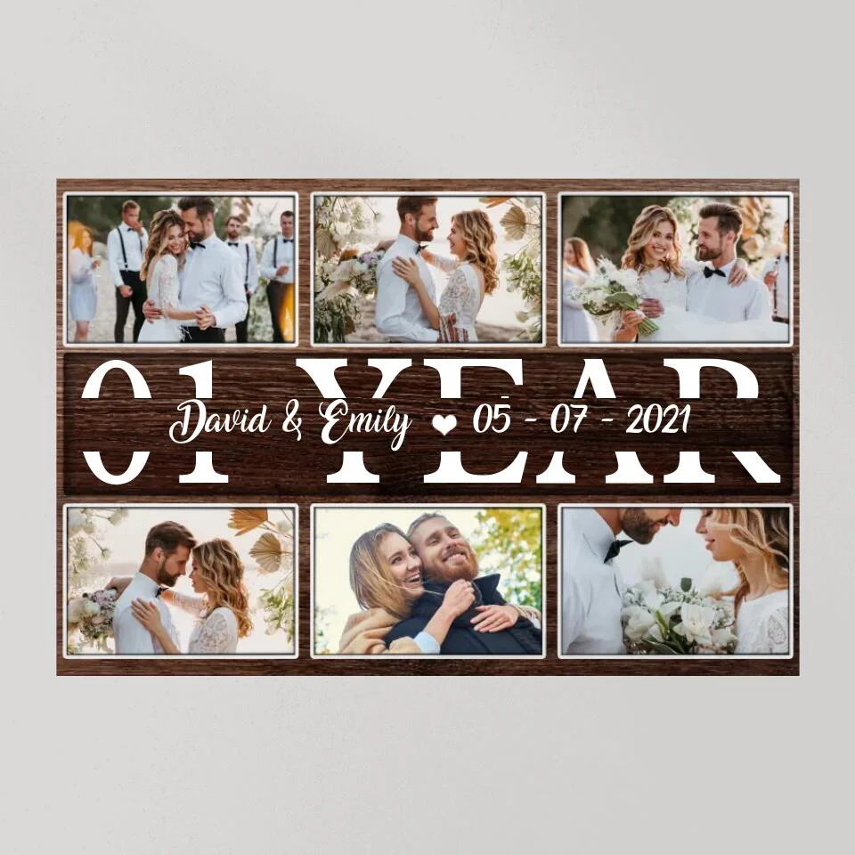 1 Year Anniversary Custom Canvas Poster Valentine's Day Gifts For Couples - Image 10