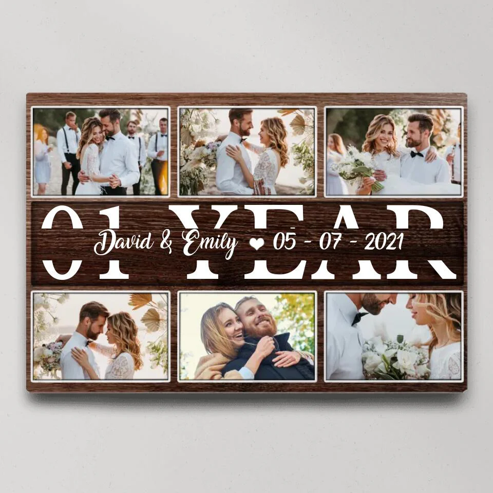 1 Year Anniversary Custom Canvas Poster Valentine's Day Gifts For Couples - Image 3