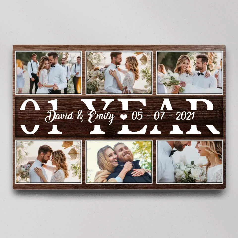 1 Year Anniversary Custom Canvas Poster Valentine's Day Gifts For Couples - Image 4