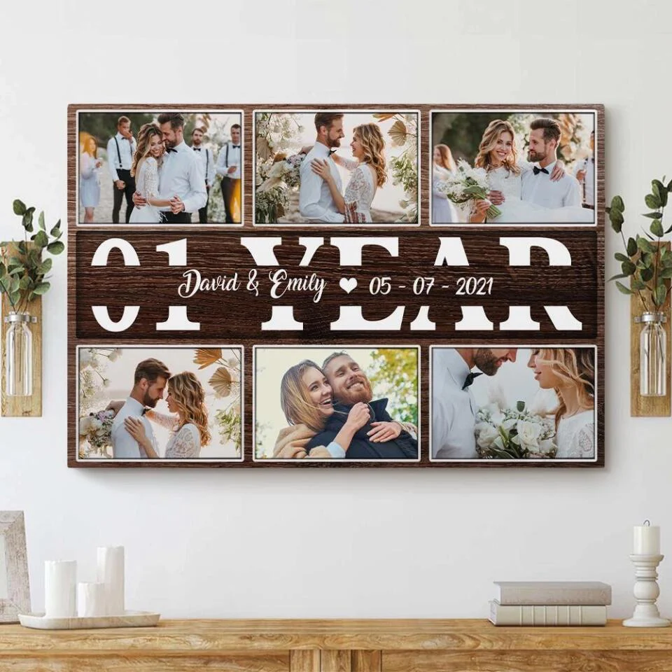 1 Year Anniversary Custom Canvas Poster Valentine's Day Gifts For Couples - Image 5