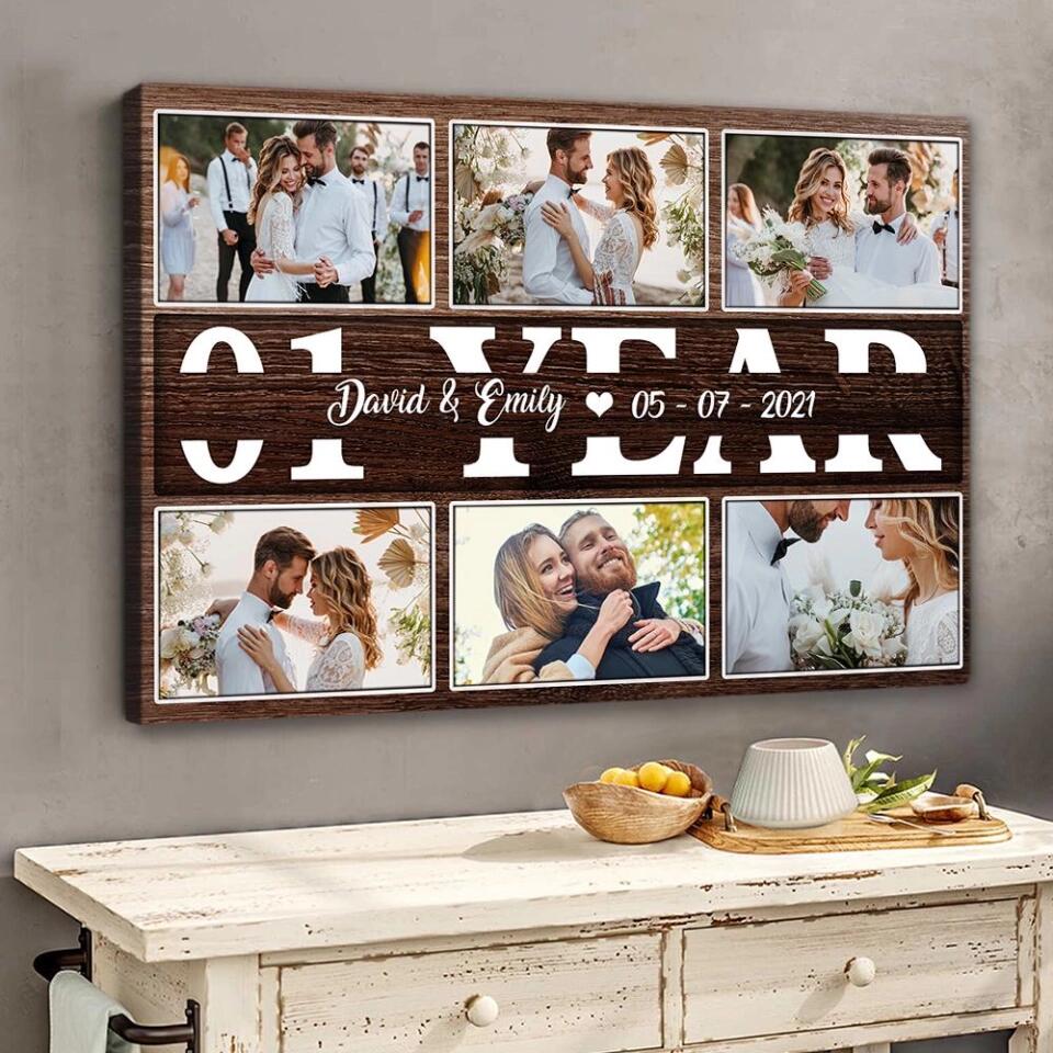 1 Year Anniversary Custom Canvas Poster Valentine's Day Gifts For Couples - Image 6