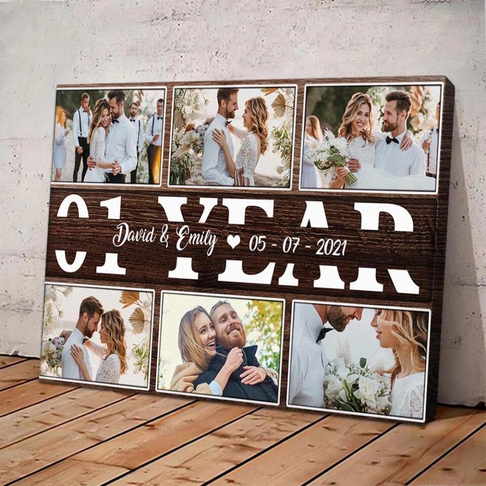 1 Year Anniversary Custom Canvas Poster Valentine's Day Gifts For Couples - Image 7