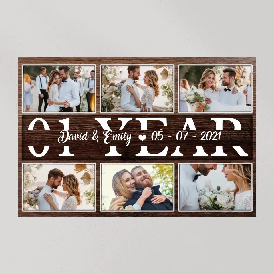 1 Year Anniversary Custom Canvas Poster Valentine's Day Gifts For Couples - Image 9