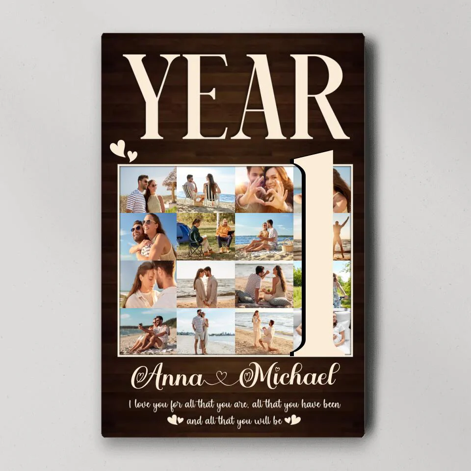 1 Year I Love You For All That You Are Custom Canvas Poster 1 Year Anniversary Gift For Couples - Image 3