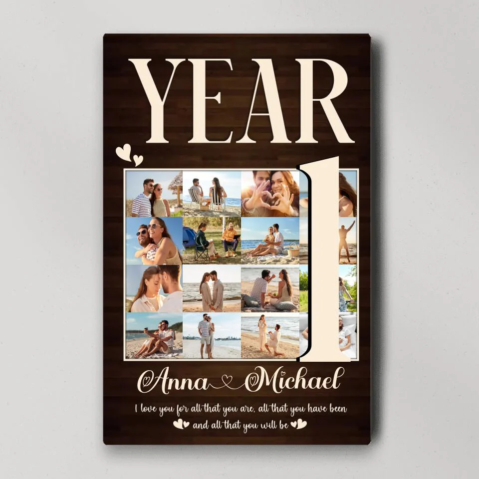 1 Year I Love You For All That You Are Custom Canvas Poster 1 Year Anniversary Gift For Couples - Image 4