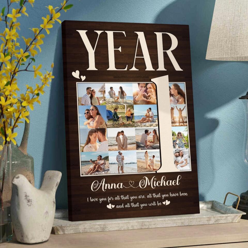 1 Year I Love You For All That You Are Custom Canvas Poster 1 Year Anniversary Gift For Couples - Image 5