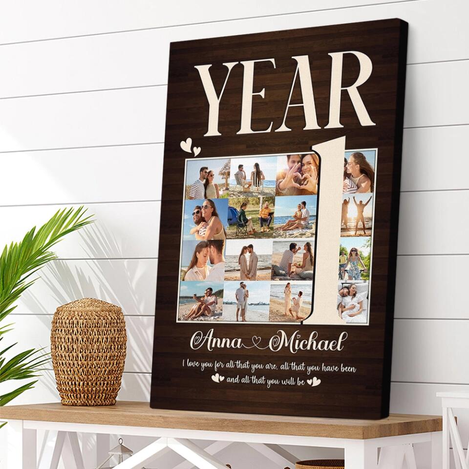 1 Year I Love You For All That You Are Custom Canvas Poster 1 Year Anniversary Gift For Couples - Image 6
