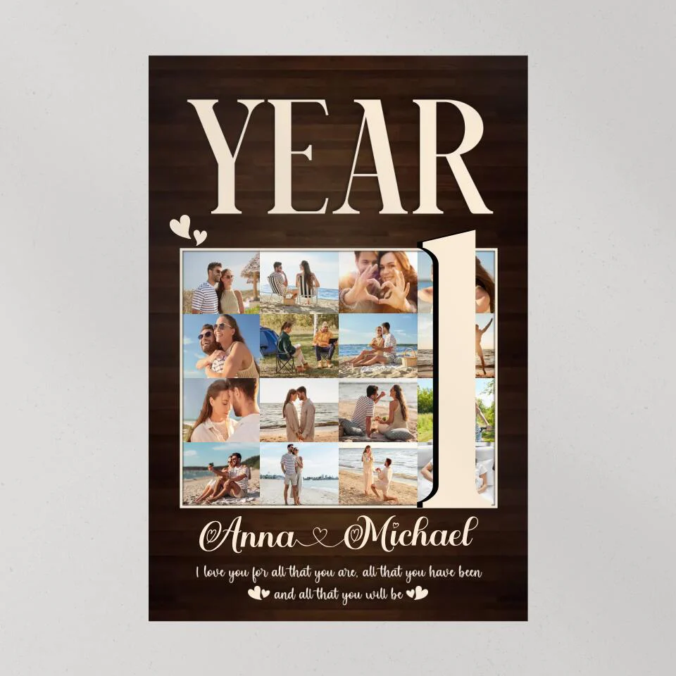 1 Year I Love You For All That You Are Custom Canvas Poster 1 Year Anniversary Gift For Couples - Image 8