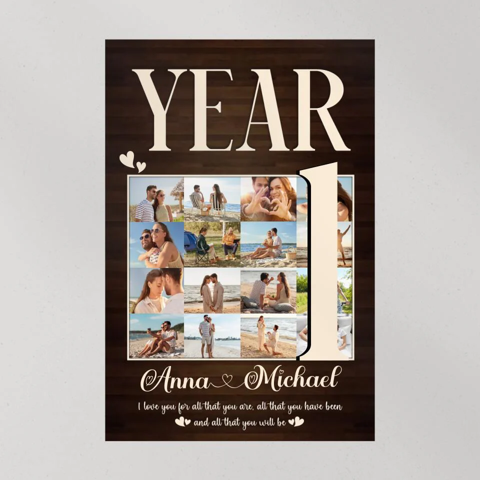 1 Year I Love You For All That You Are Custom Canvas Poster 1 Year Anniversary Gift For Couples - Image 9