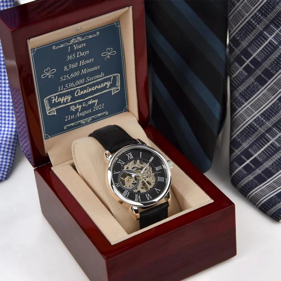 1 Years, 365 Days, 8760 Hour - Personalized Watch - 1 Year Anniversary Gifts For Husband - Image 3