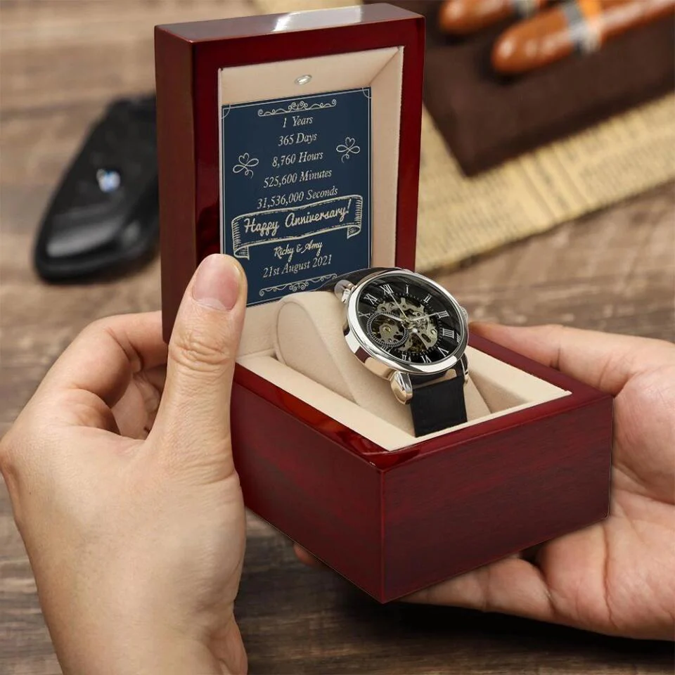 1 Years, 365 Days, 8760 Hour - Personalized Watch - 1 Year Anniversary Gifts For Husband - Image 4