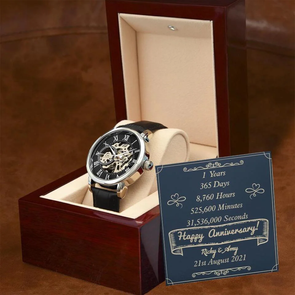 1 Years, 365 Days, 8760 Hour - Personalized Watch - 1 Year Anniversary Gifts For Husband - Image 5