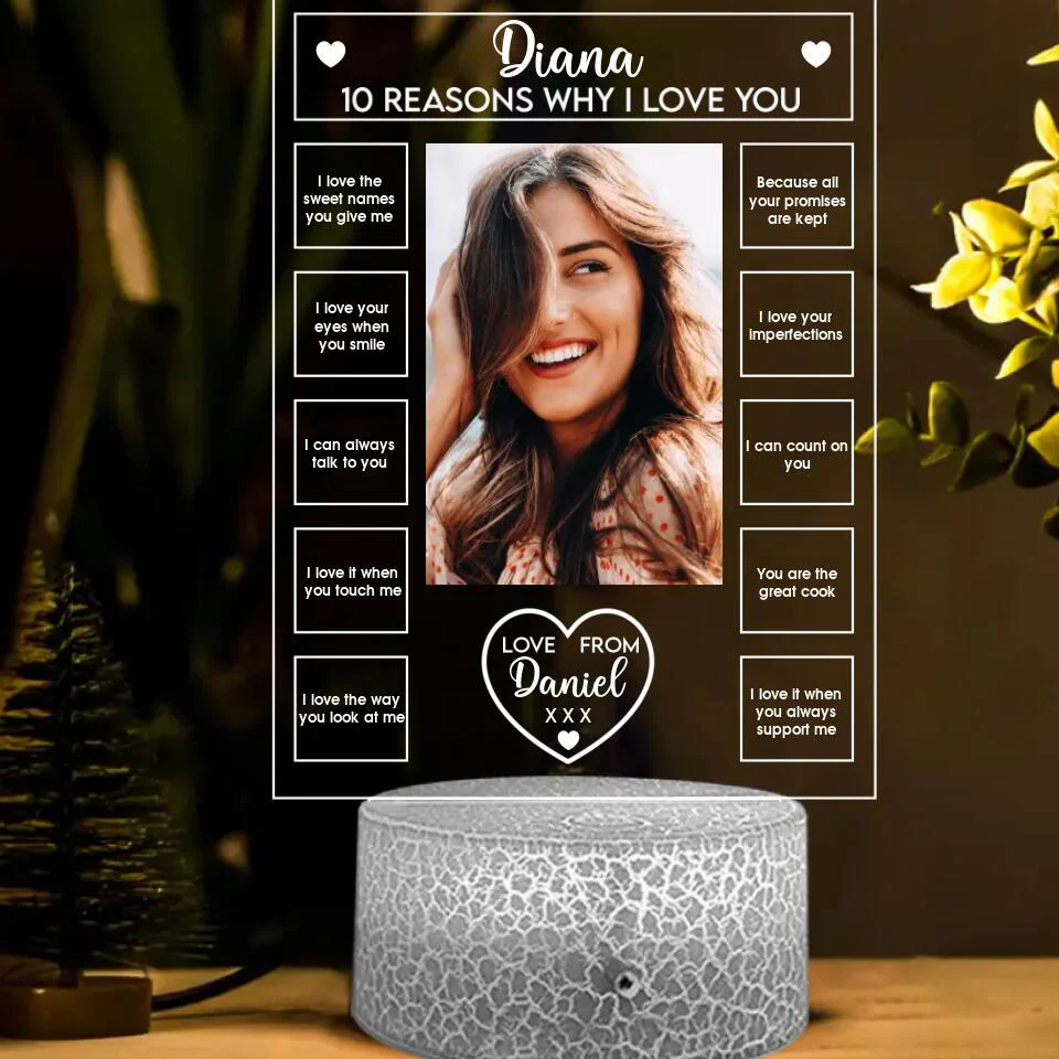 10 Reasons Why I Love You - Personalized 3D LED Light - Sweet Gift For Couples - Image 3