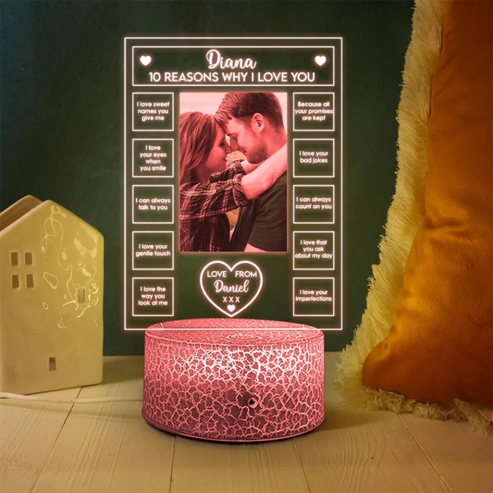 10 Reasons Why I Love You - Personalized 3D LED Light - Sweet Gift For Couples - Image 6