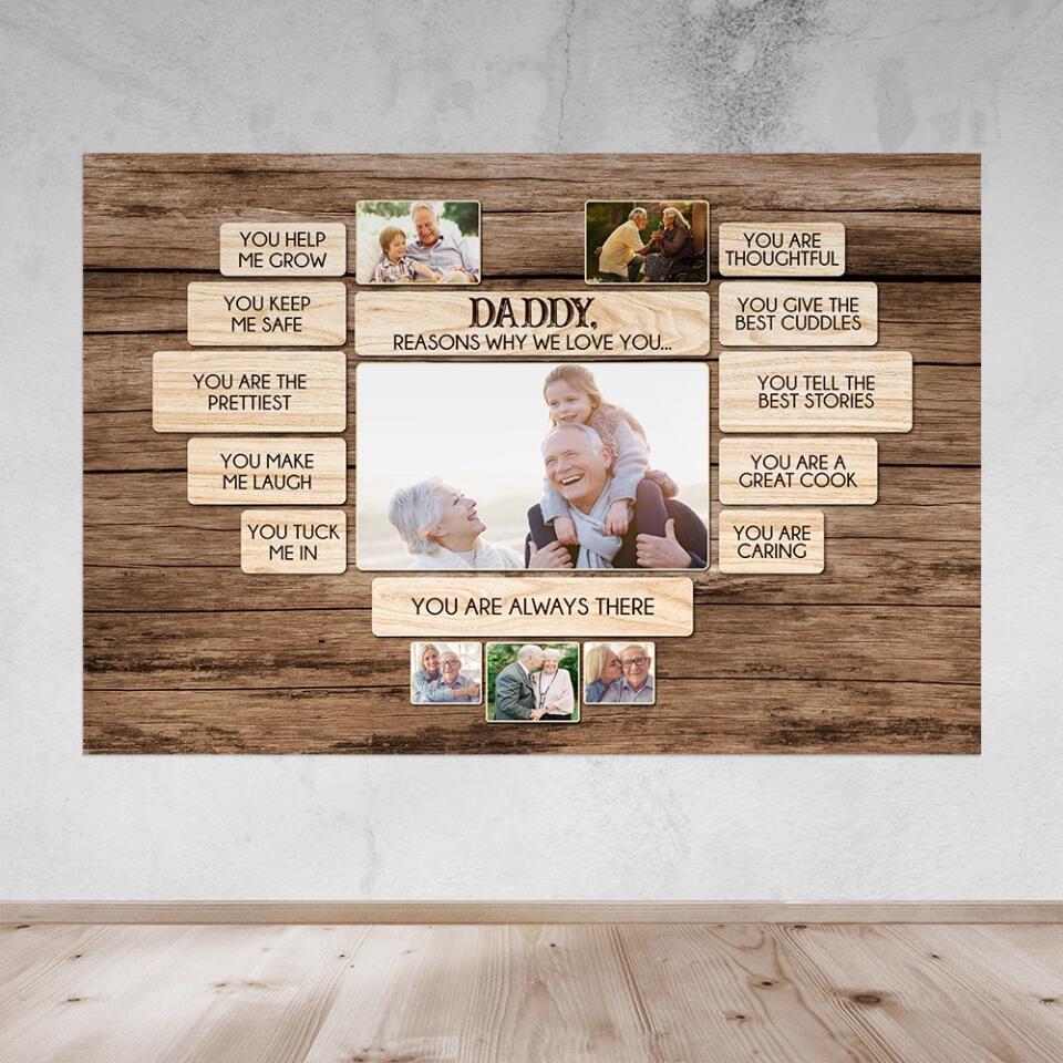 11 Reasons Why We Love Daddy/Mommy - Custom Canvas Poster - Birthday Gift For Parents Grandparents - Image 15