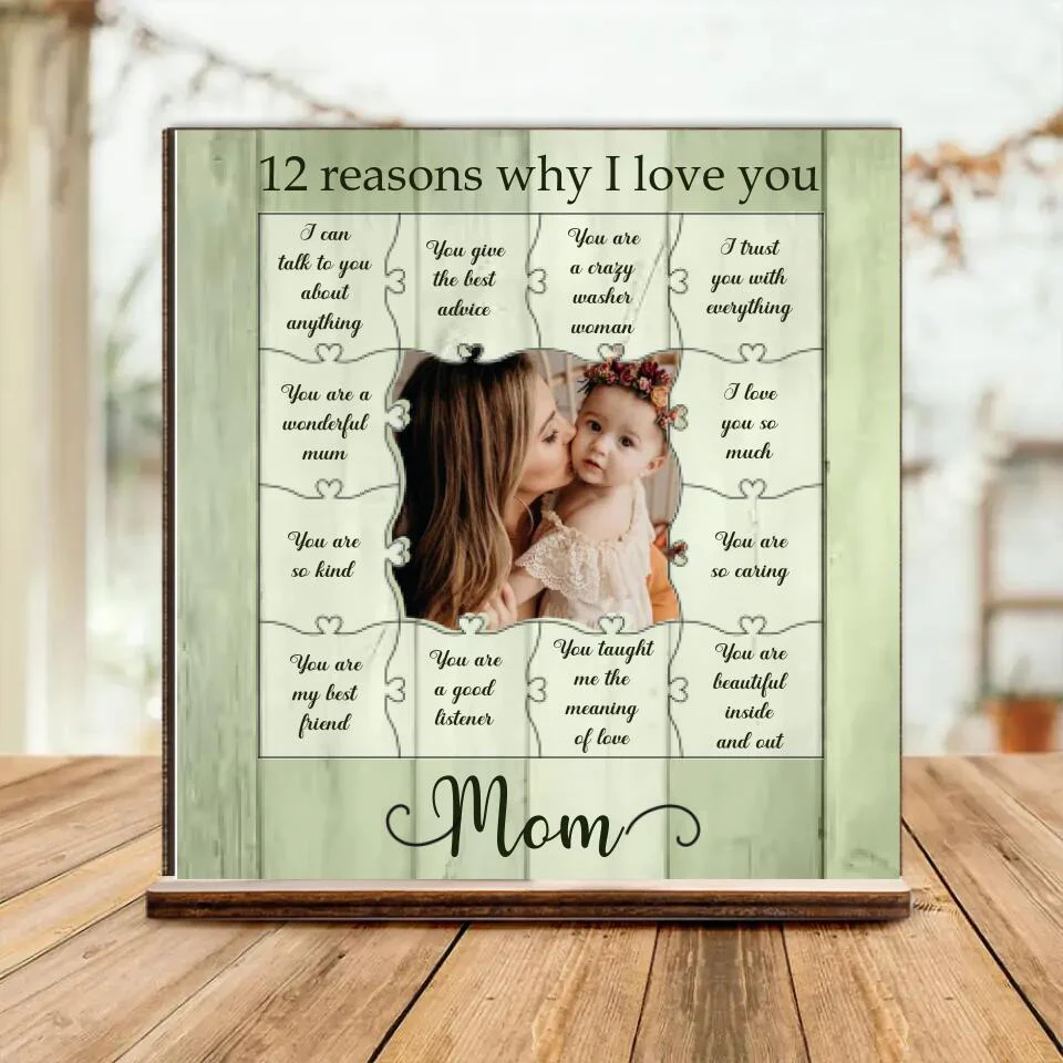 12 Reasons Why I Love You Mom - Personalized Photo - Custom Reasons - Mother's Day Gift - Birthday Gift for Mommy Mama Mamaw - Gift from Daughter Son - 303ICNNPWP300 - Image 2
