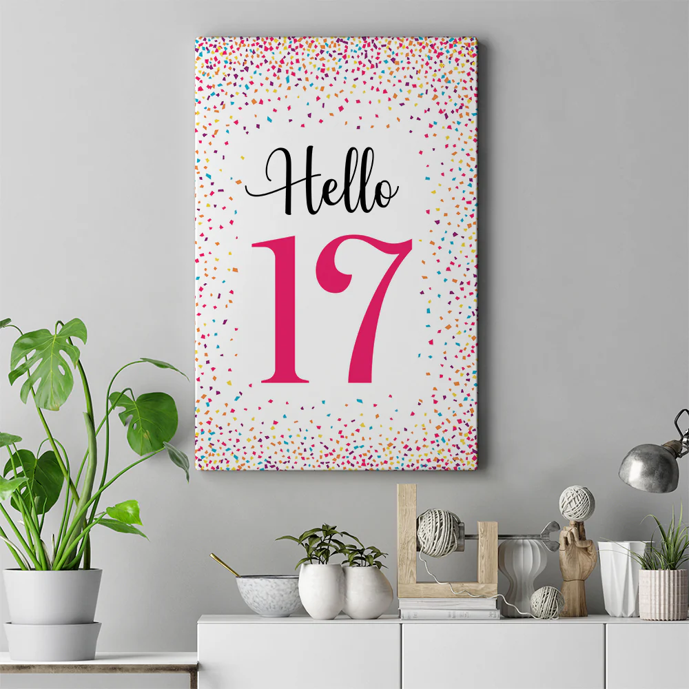 17th Birthday Party Decoration Custom Canvas Poster Birthday Gift For Her - Image 3