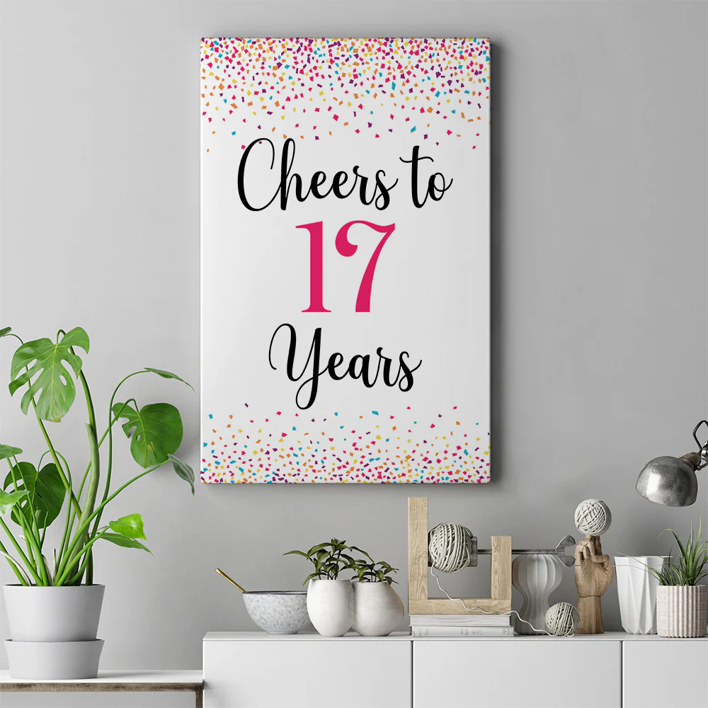 17th Birthday Party Decoration Custom Canvas Poster Birthday Gift For Her - Image 4