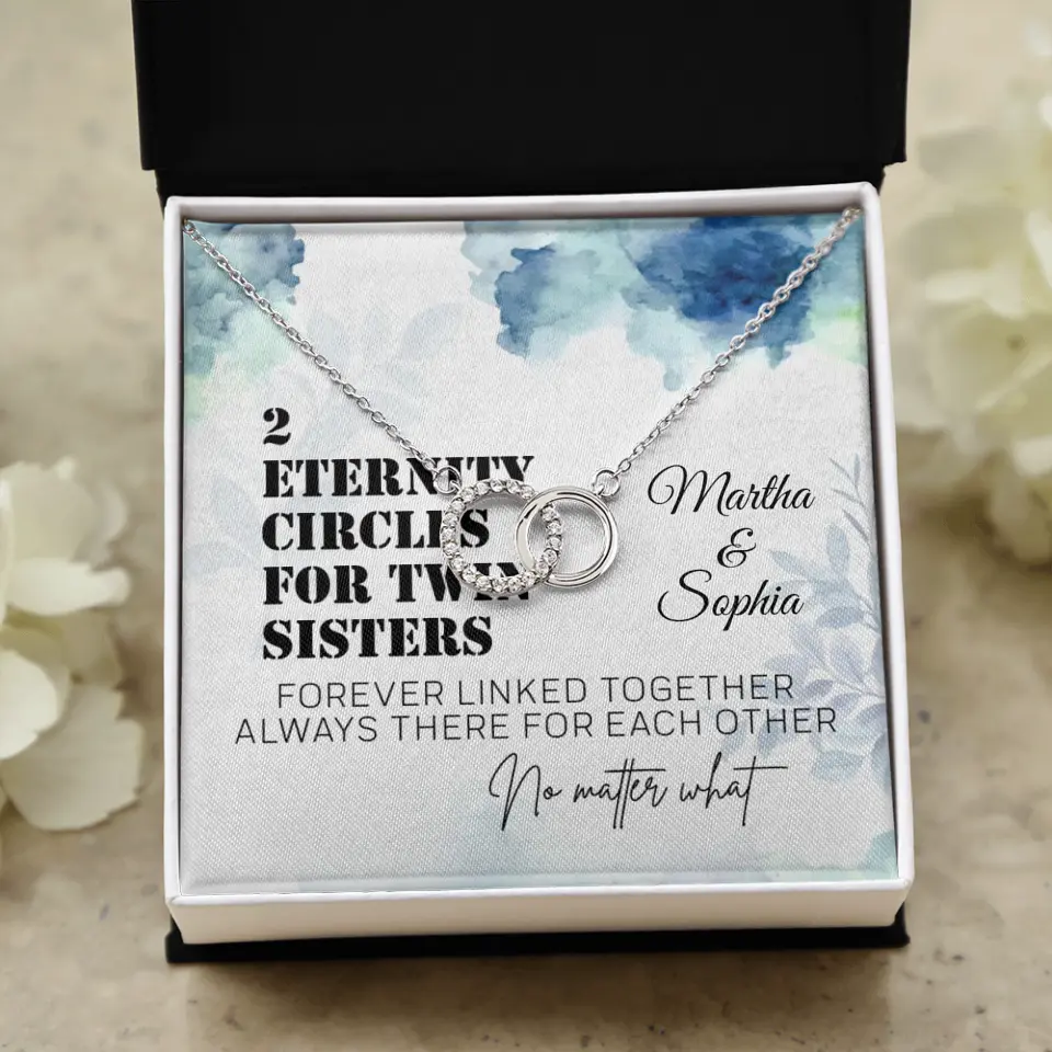 2 Enternity Hearts For Twin Sisters - Personalized Interlocking Heart Necklace - Gift For Twin Sisters - Image 10