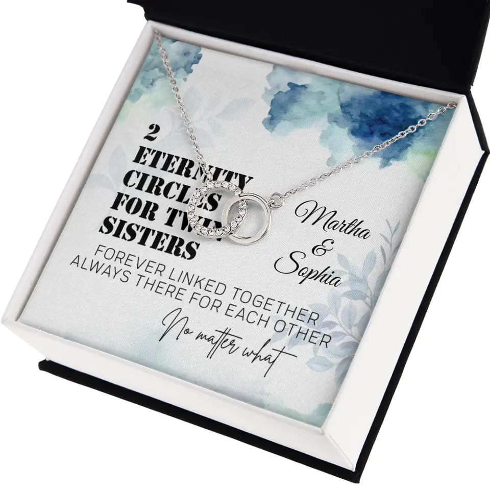 2 Enternity Hearts For Twin Sisters - Personalized Interlocking Heart Necklace - Gift For Twin Sisters - Image 11
