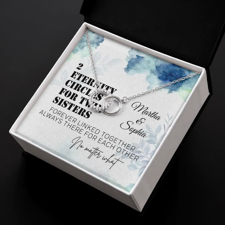 2 Enternity Hearts For Twin Sisters - Personalized Interlocking Heart Necklace - Gift For Twin Sisters - Image 12