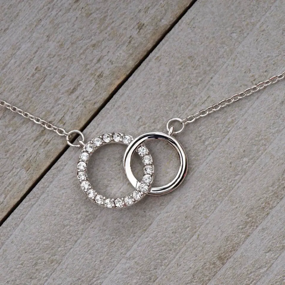 2 Enternity Hearts For Twin Sisters - Personalized Interlocking Heart Necklace - Gift For Twin Sisters - Image 13