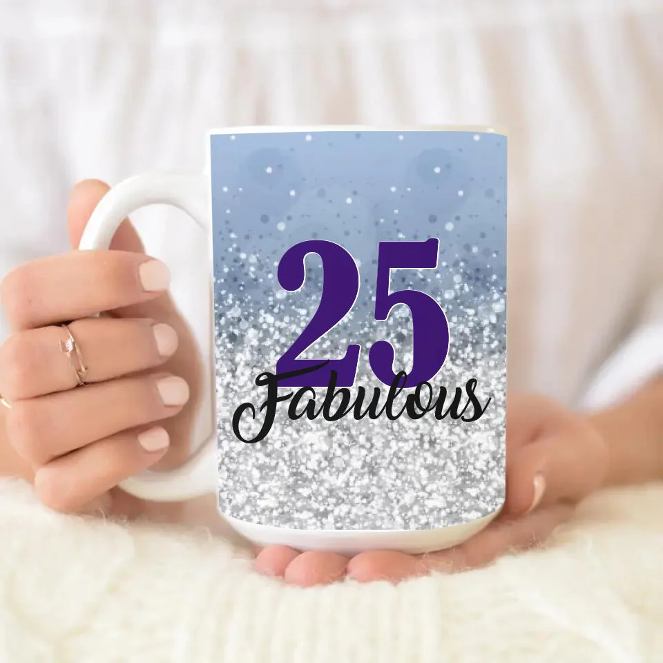 25 and Fabulous Pastel Color - Personalized White Mug - 25th Birthday Gift - Image 7