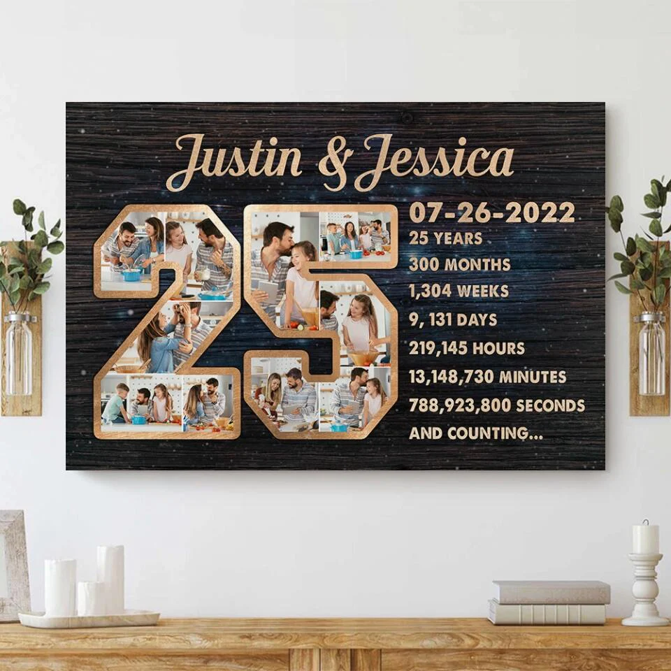 25 Years And Counting Love Story - Custom Canvas Poster - 25th Anniversary Gift For Couples - Image 10