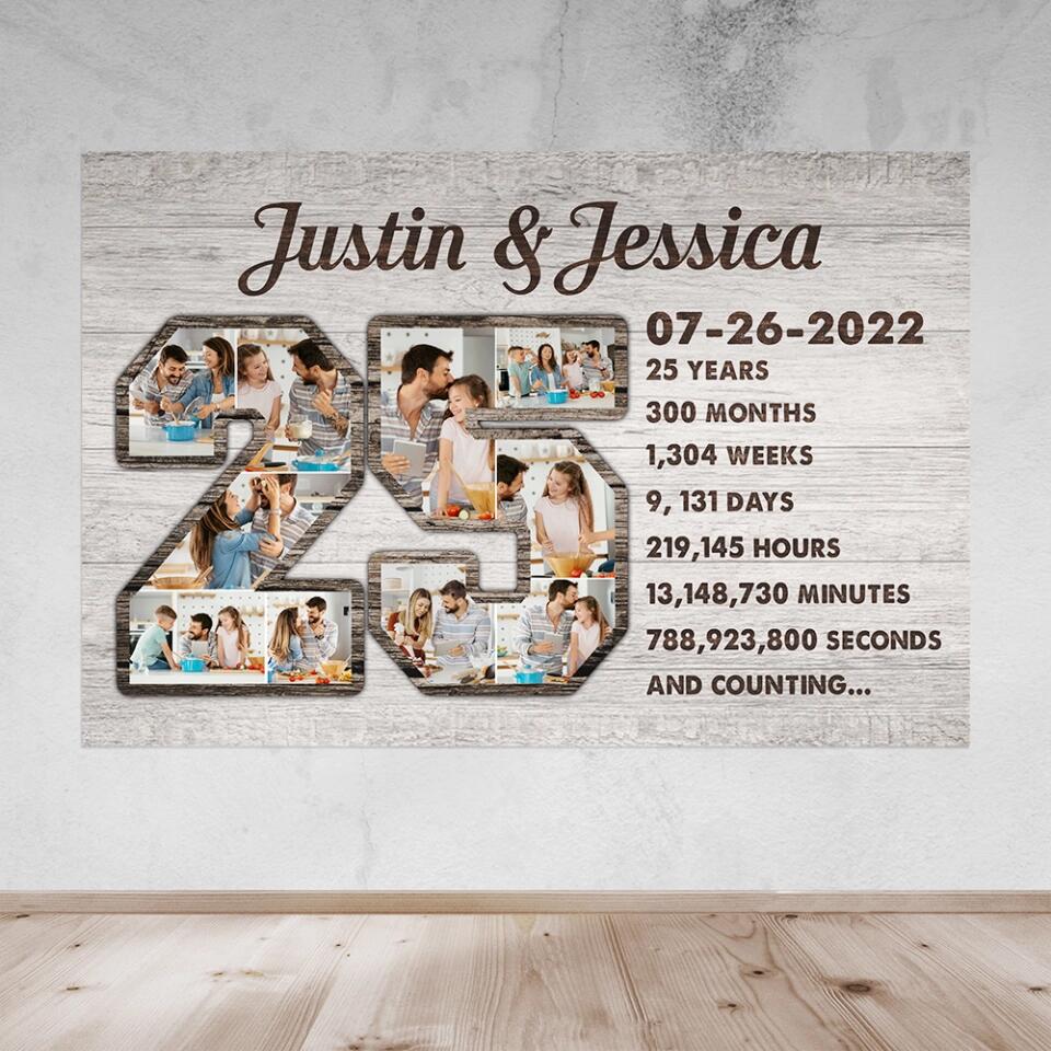 25 Years And Counting Love Story - Custom Canvas Poster - 25th Anniversary Gift For Couples - Image 11