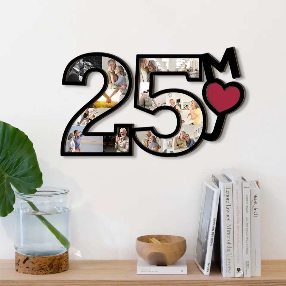 Couple Wooden Sign 25 Years Anniversary Of Marriage Custom Wooden Art Anniversary Gift For Couples - Image 6