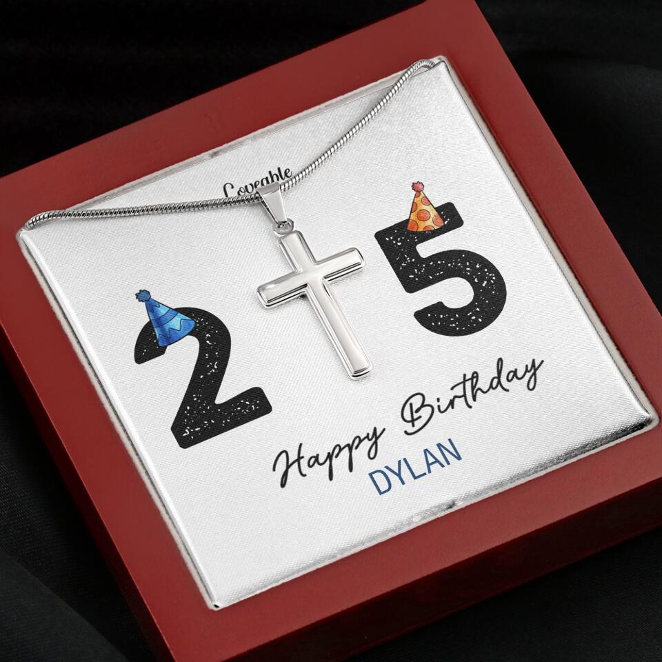 25th Birthday Personalized Man Necklace - Image 8