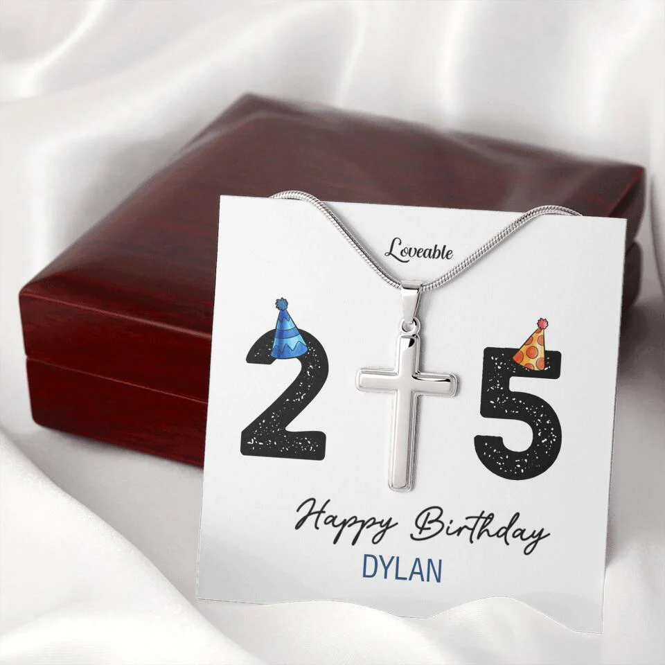25th Birthday Personalized Man Necklace - Image 9
