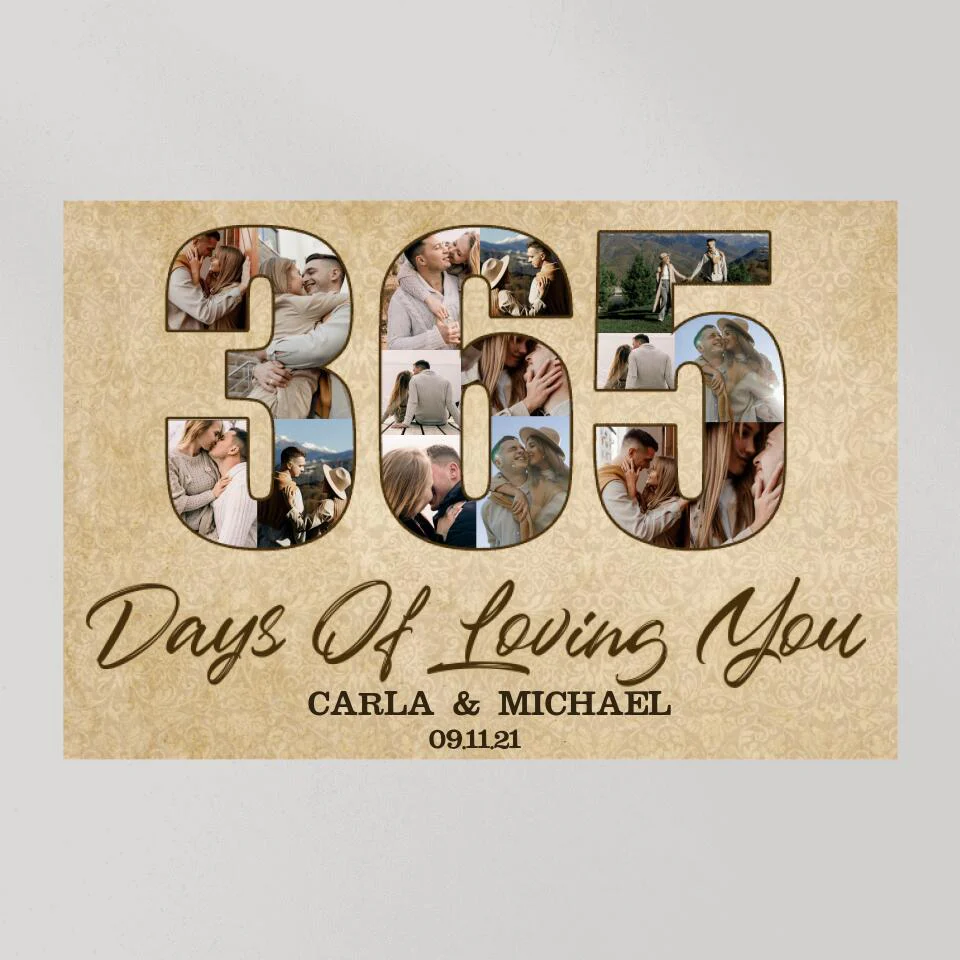 365 Days Of Loving You Custom Canvas Poster One Year Anniversary Gift - Image 10