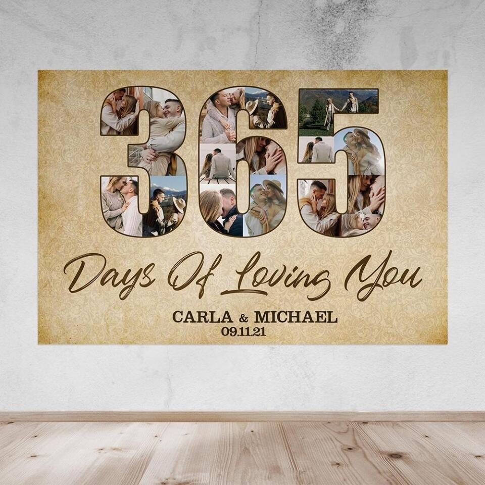 365 Days Of Loving You Custom Canvas Poster One Year Anniversary Gift - Image 11