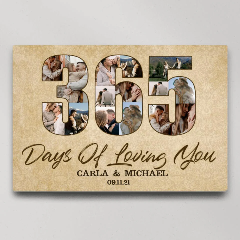 365 Days Of Loving You Custom Canvas Poster One Year Anniversary Gift - Image 2