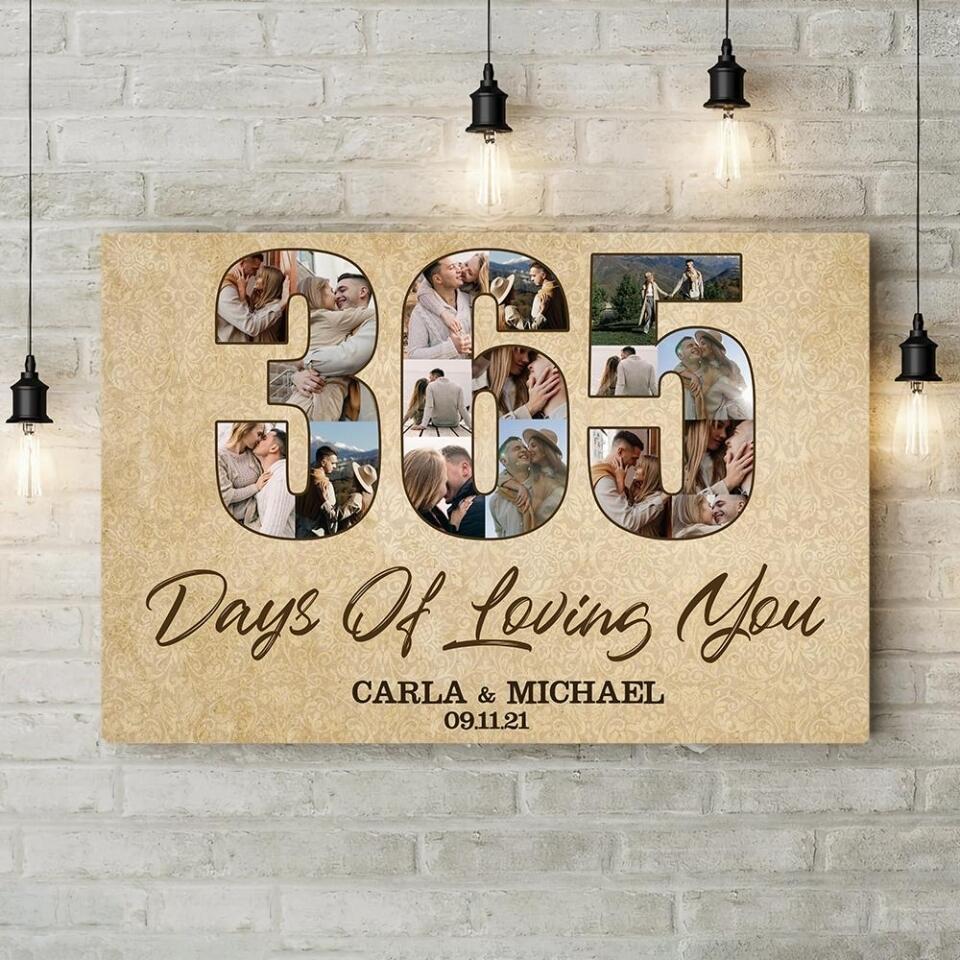 365 Days Of Loving You Custom Canvas Poster One Year Anniversary Gift - Image 5