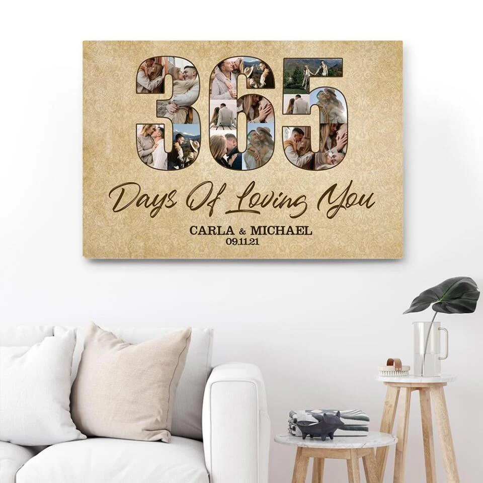 365 Days Of Loving You Custom Canvas Poster One Year Anniversary Gift - Image 6