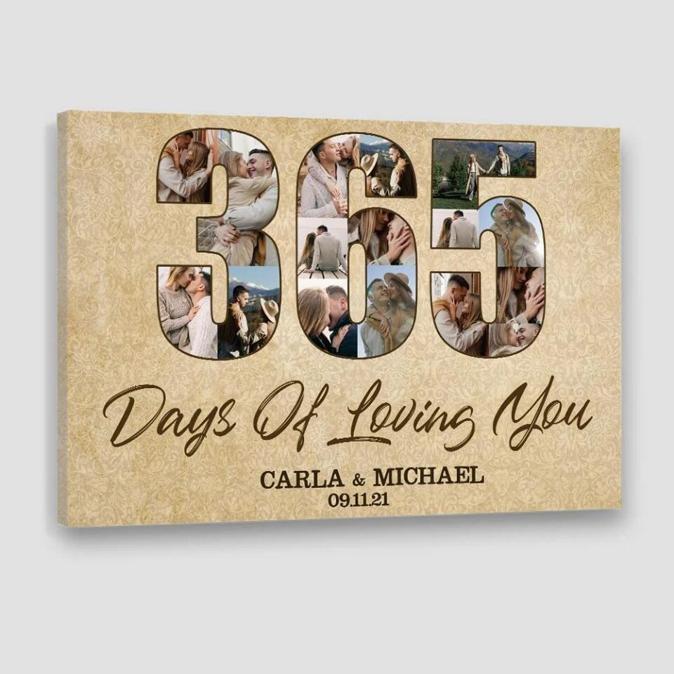 365 Days Of Loving You Custom Canvas Poster One Year Anniversary Gift - Image 7